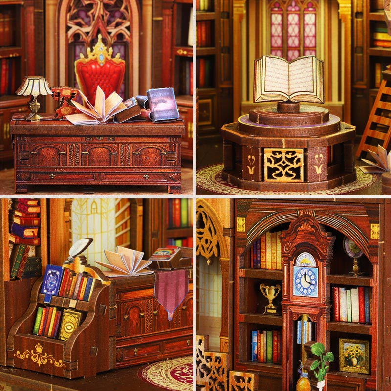 Worldwide Bookstore | DIY Book Nook Miniature House Kit 3D Wooden Model DIY Gift Puzzle