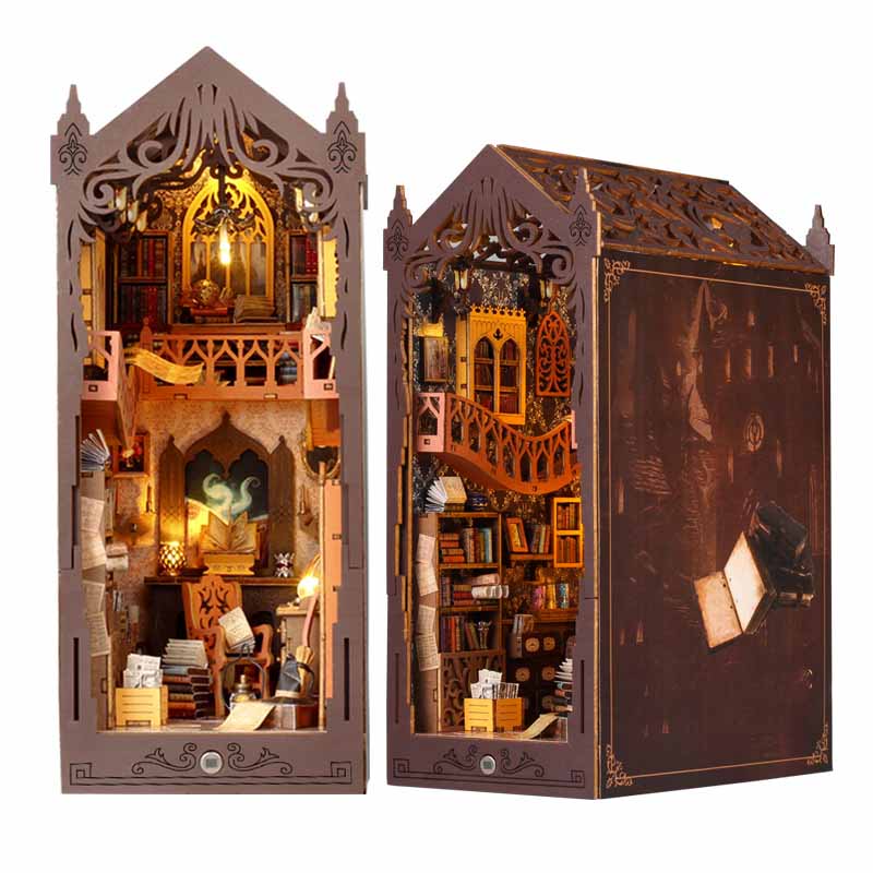 Magic Library | DIY Book Nook Miniature House Kit 3D Wooden Model DIY Gift Puzzle