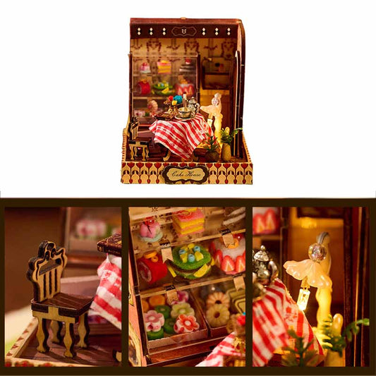 Mini Bakery Dessert Shop | DIY Miniature House Kit 3D Wooden Model DIY Gift Puzzle