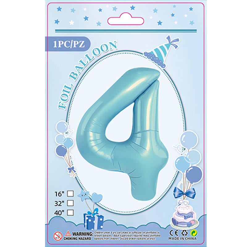 32 inch aluminum foil sky blue light blue number balloon 0-9 for birthday, decoration, graduation, anniversary, new year or sky blue light blue  theme party or any other parties. Party supplies for kids, boys, girls, man and woman.