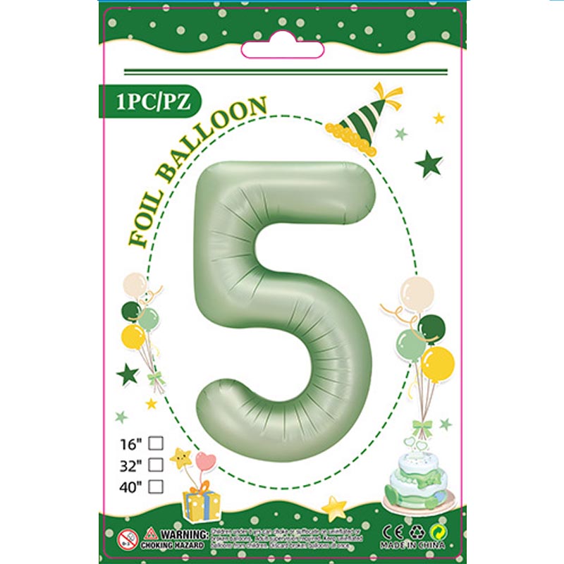 32 inch aluminum foil light green avocado number balloon 0-9 for birthday, decoration, graduation, anniversary, new year or light green avocado theme party or any other parties. Party supplies for kids, boys, girls, man and woman.
