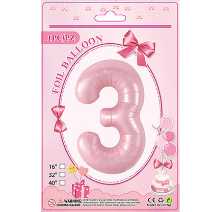 32 inch aluminum foil pink number balloon 0-9 for birthday, decoration, graduation, anniversary, new year or pink theme party or any other parties. Party supplies for kids, boys, girls, man and woman.