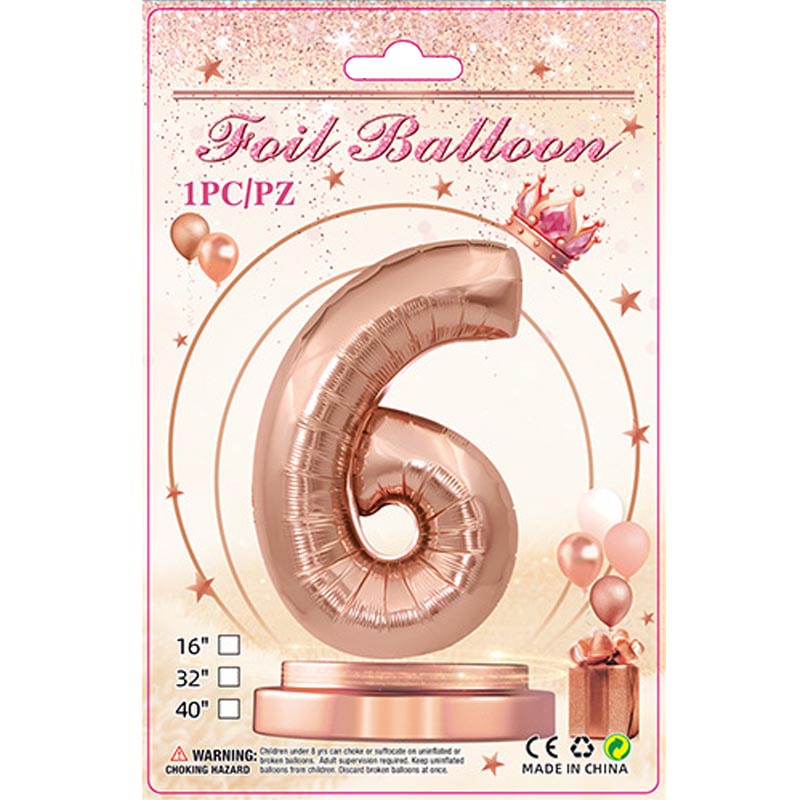 32 inch aluminum foil rose gold number balloon 0-9 for birthday, decoration, graduation, anniversary, new year or rose gold theme party or any other parties. Party supplies for kids, boys, girls, man and woman.