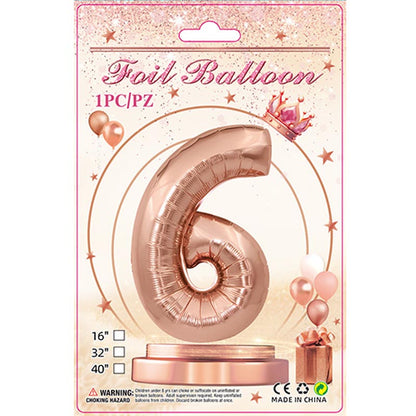 32 inch aluminum foil rose gold number balloon 0-9 for birthday, decoration, graduation, anniversary, new year or rose gold theme party or any other parties. Party supplies for kids, boys, girls, man and woman.
