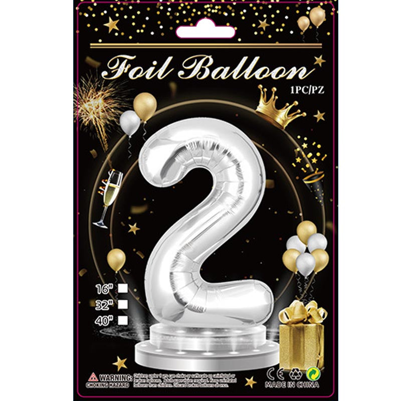 32 inch aluminum foil silver number balloon 0-9 for birthday, decoration, graduation, anniversary, new year or silver theme party or any other parties. Party supplies for kids, boys, girls, man and woman.