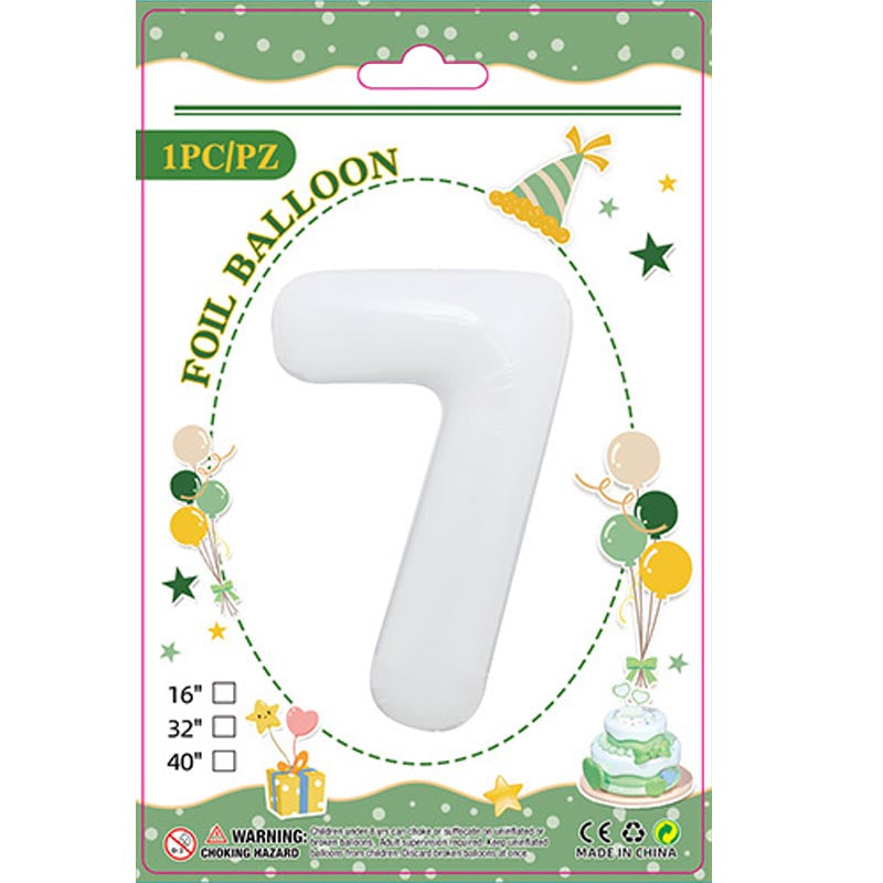 32 inch aluminum foil white number balloon 0-9 for birthday, decoration, graduation, anniversary, new year or white colour theme party or any other parties. Party supplies for kids, boys, girls, man and woman.