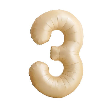 32 inch aluminum foil caramel light brown number balloon 0-9 for birthday, decoration, graduation, anniversary, new year or caramel light brown colour theme party or any other parties. Party supplies for kids, boys, girls, man and woman.