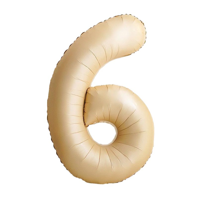 32 inch aluminum foil caramel light brown number balloon 0-9 for birthday, decoration, graduation, anniversary, new year or caramel light brown colour theme party or any other parties. Party supplies for kids, boys, girls, man and woman.