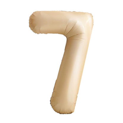 32 inch aluminum foil caramel light brown number balloon 0-9 for birthday, decoration, graduation, anniversary, new year or caramel light brown colour theme party or any other parties. Party supplies for kids, boys, girls, man and woman.