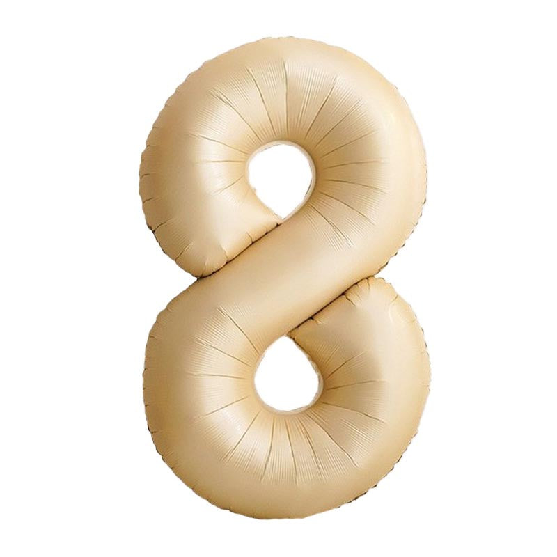 32 inch aluminum foil caramel light brown number balloon 0-9 for birthday, decoration, graduation, anniversary, new year or caramel light brown colour theme party or any other parties. Party supplies for kids, boys, girls, man and woman.