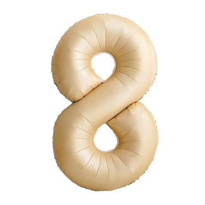 32 inch aluminum foil caramel light brown number balloon 0-9 for birthday, decoration, graduation, anniversary, new year or caramel light brown colour theme party or any other parties. Party supplies for kids, boys, girls, man and woman.