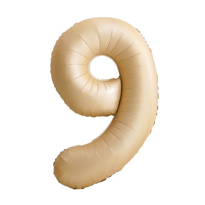 32 inch aluminum foil caramel light brown number balloon 0-9 for birthday, decoration, graduation, anniversary, new year or caramel light brown colour theme party or any other parties. Party supplies for kids, boys, girls, man and woman.