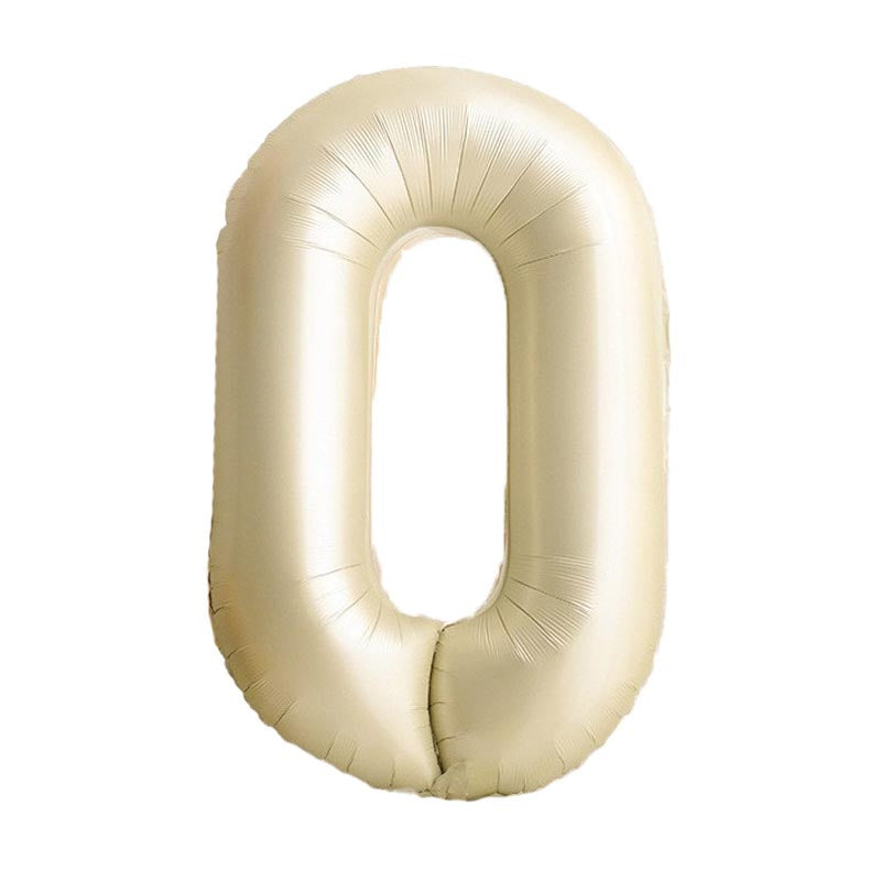 32 Inch Foil Number Balloons 0~9 - CREAM Color︱Big Giant Balloon for 1st Birthday Anniversary Celebration Party