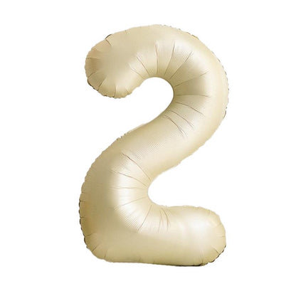 32 Inch Foil Number Balloons 0~9 - CREAM Color︱Big Giant Balloon for 1st Birthday Anniversary Celebration Party