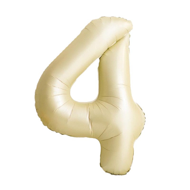 32 Inch Foil Number Balloons 0~9 - CREAM Color︱Big Giant Balloon for 1st Birthday Anniversary Celebration Party