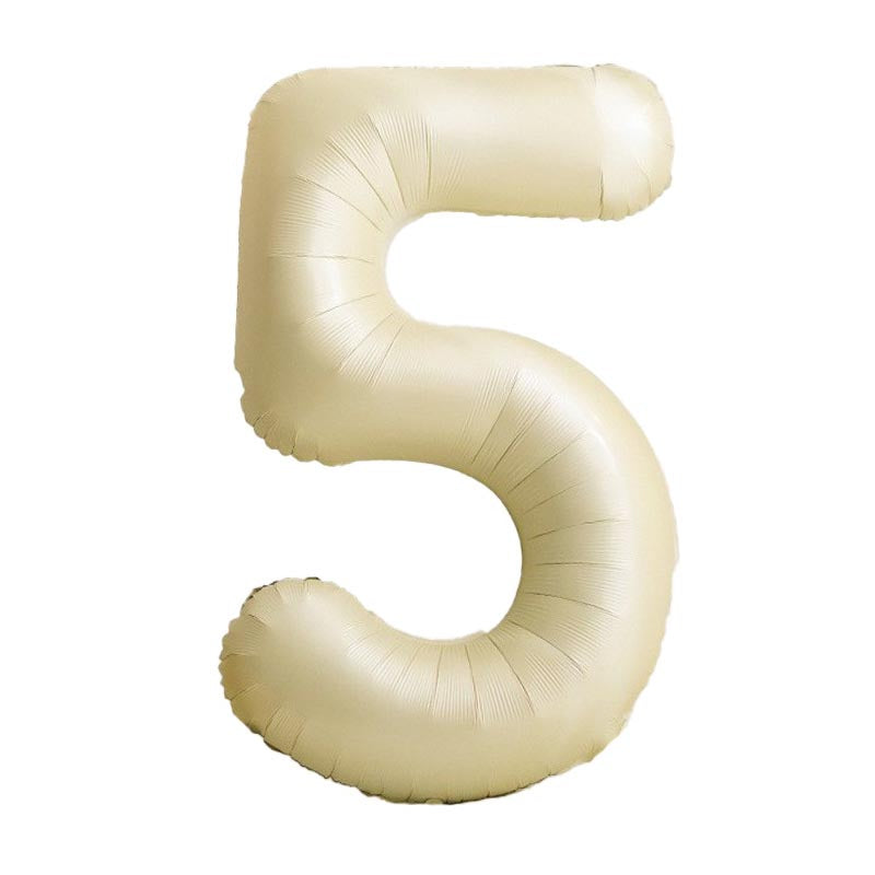 32 Inch Foil Number Balloons 0~9 - CREAM Color︱Big Giant Balloon for 1st Birthday Anniversary Celebration Party