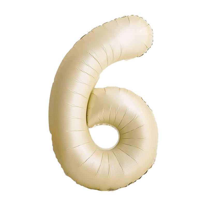 32 Inch Foil Number Balloons 0~9 - CREAM Color︱Big Giant Balloon for 1st Birthday Anniversary Celebration Party