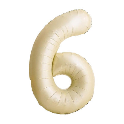 32 Inch Foil Number Balloons 0~9 - CREAM Color︱Big Giant Balloon for 1st Birthday Anniversary Celebration Party