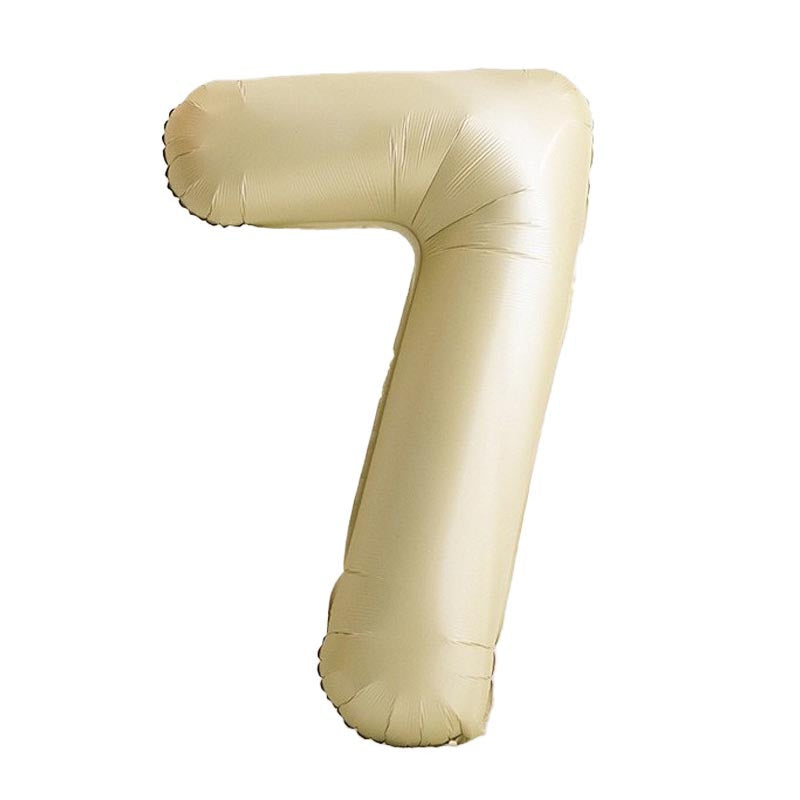 32 Inch Foil Number Balloons 0~9 - CREAM Color︱Big Giant Balloon for 1st Birthday Anniversary Celebration Party