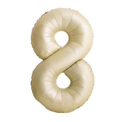 32 Inch Foil Number Balloons 0~9 - CREAM Color︱Big Giant Balloon for 1st Birthday Anniversary Celebration Party