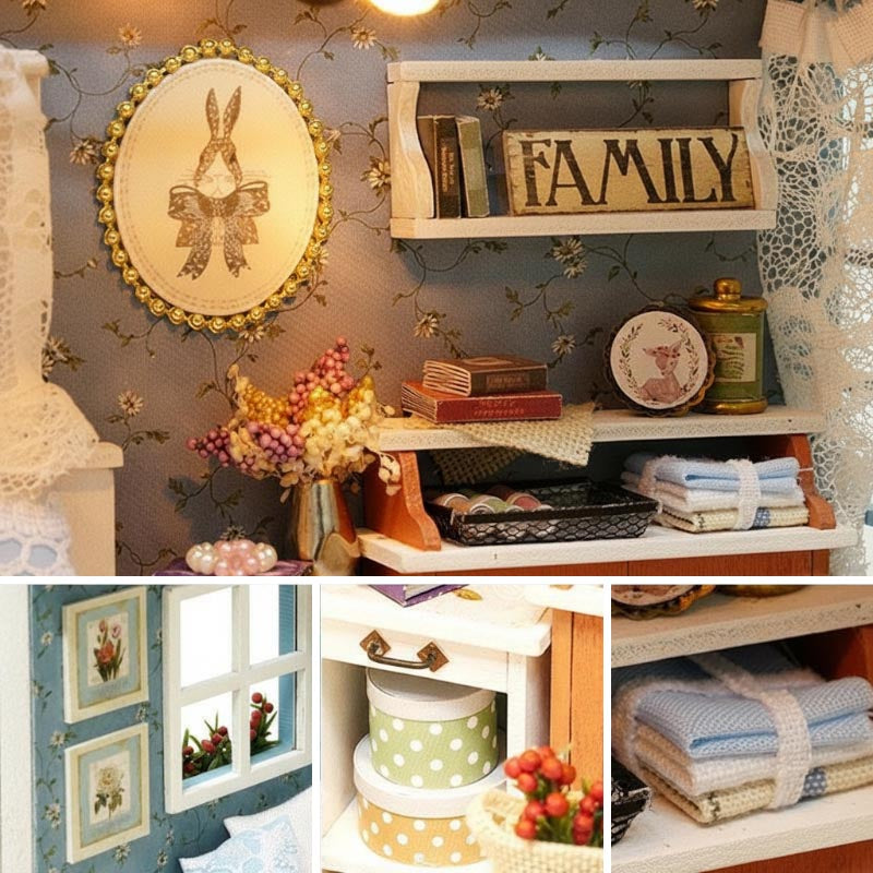 Cozy Bedroom | DIY Miniature House Kit 3D Wooden Model DIY Gift Puzzle