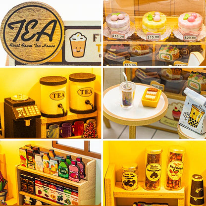 Bubble Tea Shop | DIY Book Nook Miniature House Kit 3D Wooden Model DIY Gift Puzzle