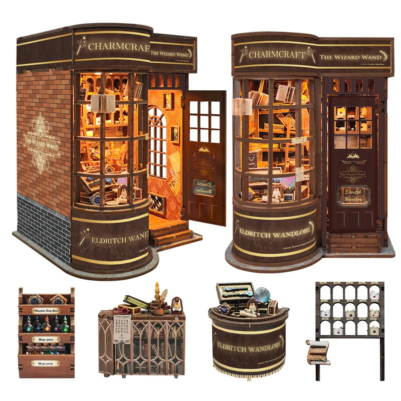 Bookshelf Companion | DIY Book Nook Miniature House Kit 3D Wooden Model DIY Gift Puzzle