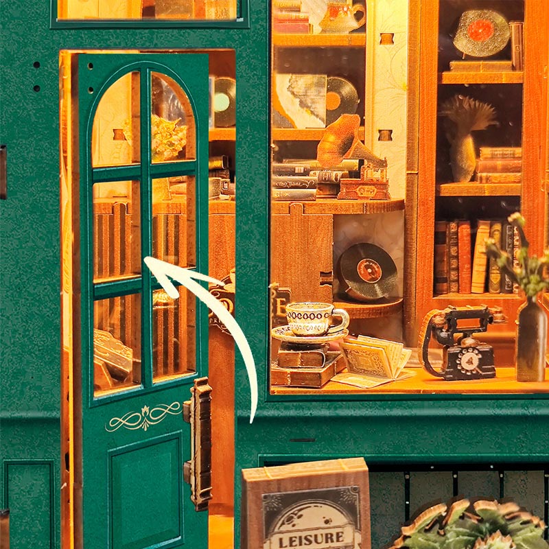 Vintage Vinyl Coffee Shop | DIY Book Nook Miniature House Kit 3D Wooden Model DIY Gift Puzzle