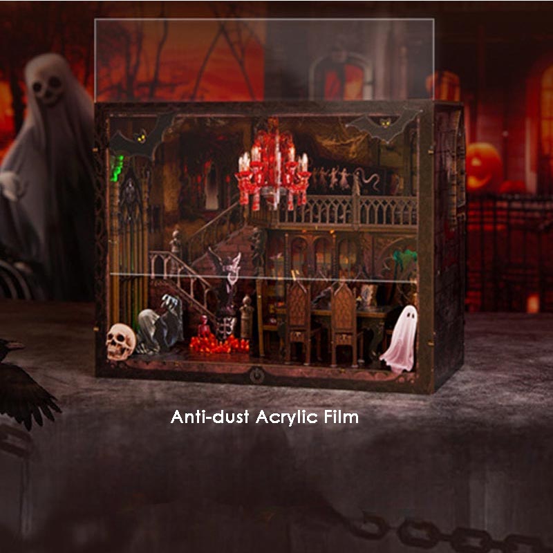 Dark Room Halloween | DIY Book Nook Miniature House Kit 3D Wooden Model DIY Gift Puzzle