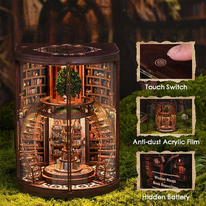 Wisdom Rings Bookstore | DIY Book Nook Miniature House Kit 3D Wooden Model DIY Gift Puzzle