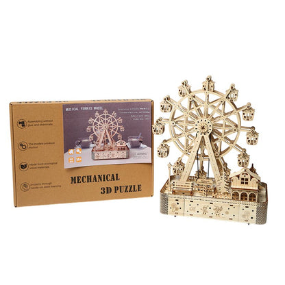 Mechanical Musical Ferris Wheel | DIY Miniature House Kit 3D Wooden Model DIY Gift Puzzle