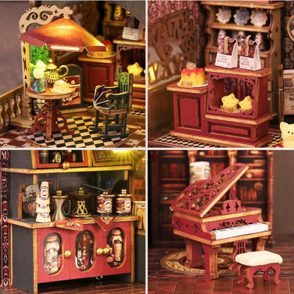 Coffee Bookstore | DIY  Miniature House Kit 3D Wooden Model DIY Gift Puzzle