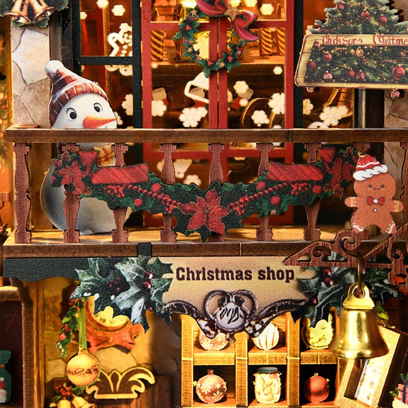 Christmas Musical Shop | DIY Book Nook Miniature House Kit 3D Wooden Model DIY Gift Puzzle