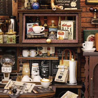 Classic Magic Coffee Shop | DIY Miniature House Kit 3D Wooden Model DIY Gift Puzzle