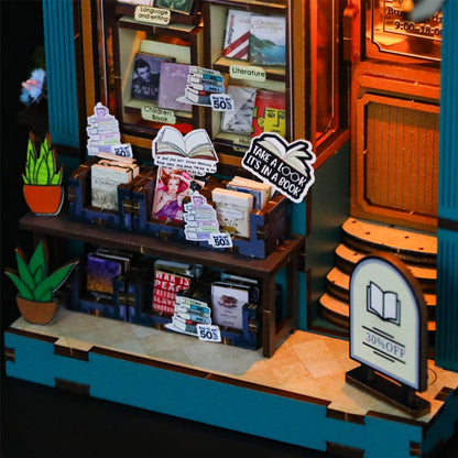 Soul Bookstore | DIY Book Nook Miniature House Kit 3D Wooden Model DIY Gift Puzzle