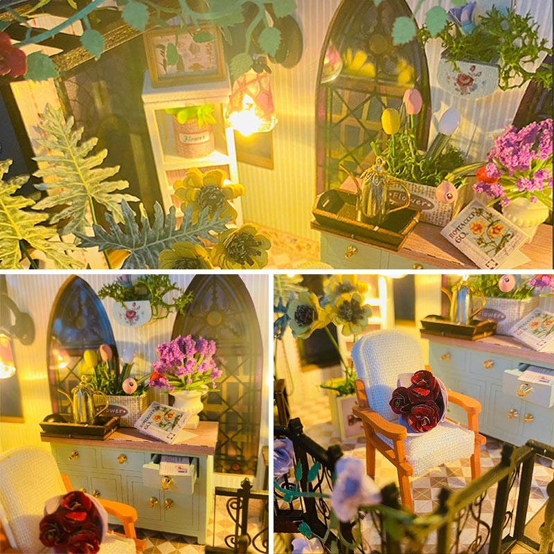 Romantic Flower House | DIY Miniature House Kit 3D Wooden Model DIY Gift Puzzle