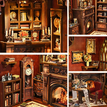 Twilight Library | DIY Book Nook Miniature House Kit 3D Wooden Model DIY Gift Puzzle