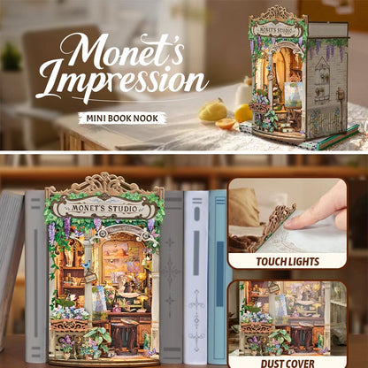 Monet's Impression | DIY Book Nook Miniature House Kit 3D Wooden Model DIY Gift Puzzle