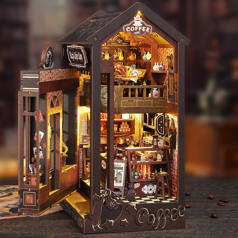 Magic Coffee Shop | DIY Book Nook Miniature House Kit 3D Wooden Model DIY Gift Puzzle