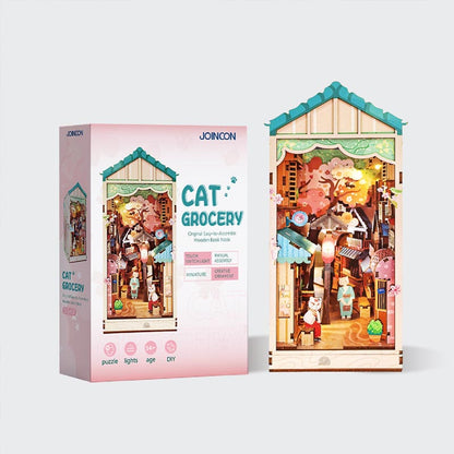 Cat Grocery | DIY Book Nook Miniature House Kit 3D Wooden Model DIY Gift Puzzle