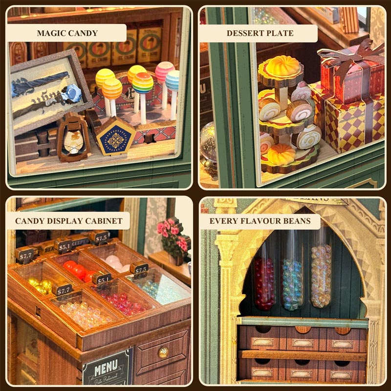 Magic Candy Shop | DIY Book Nook Miniature House Kit 3D Wooden Model DIY Gift Puzzle