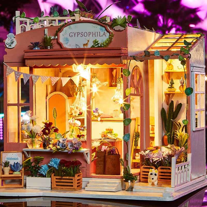 Flower Shop | DIY Miniature House Kit 3D Wooden Model DIY Gift Puzzle