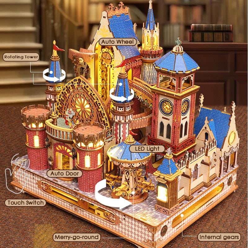 Annecy Castle Merry-Go-Round Circus | DIY Miniature House Kit 3D Wooden Model DIY Gift Puzzle