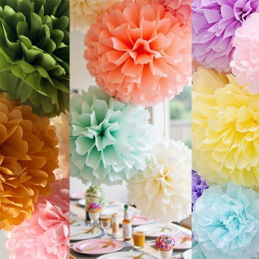 Paper Pom Poms 6"/8"/10"/12"  (Choose Your Own)