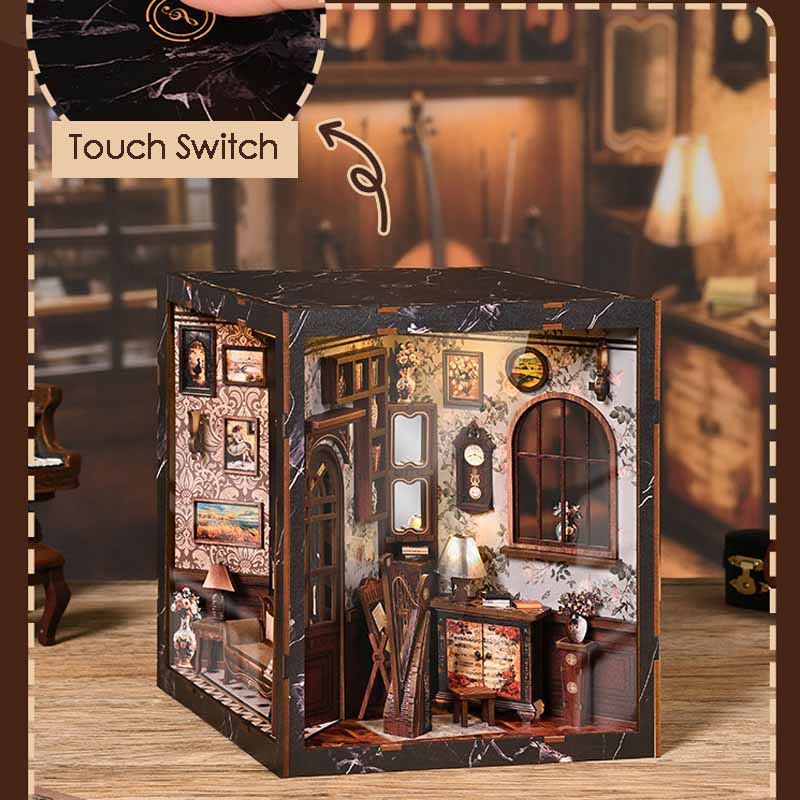 Four Sides European Melody Musical Instrument Box | DIY Book Nook Miniature House Kit 3D Wooden Model DIY Gift Puzzle
