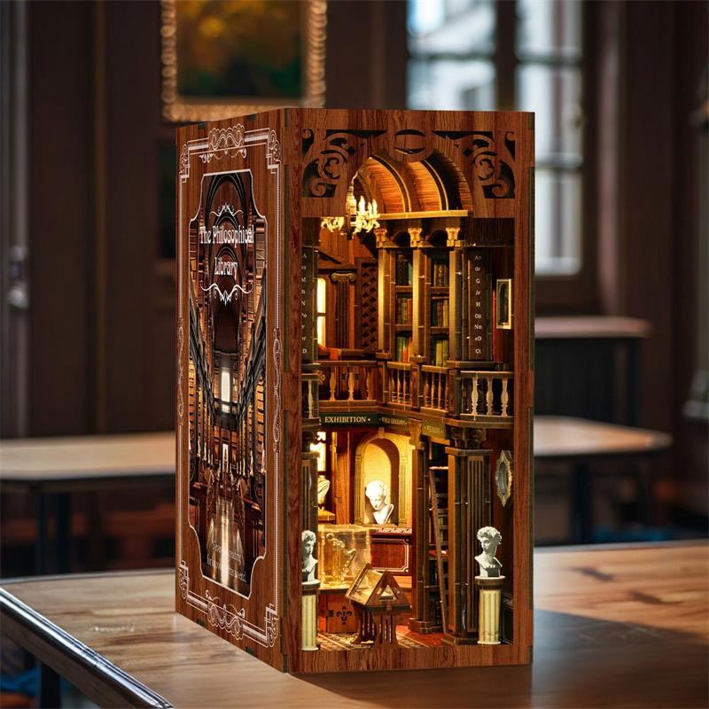 Philosophy Library | DIY Book Nook Miniature House Kit 3D Wooden Model DIY Gift Puzzle