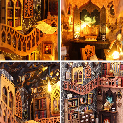 Magic Library | DIY Book Nook Miniature House Kit 3D Wooden Model DIY Gift Puzzle