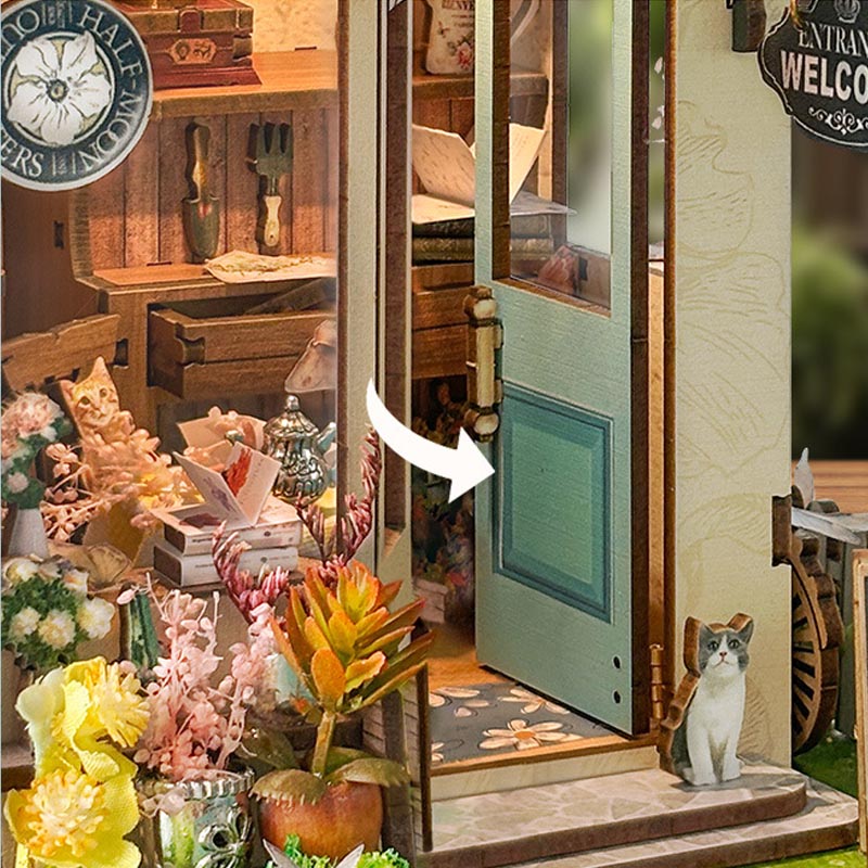 Spring Island Flower Shop | DIY Book Nook Miniature House Kit 3D Wooden Model DIY Gift Puzzle