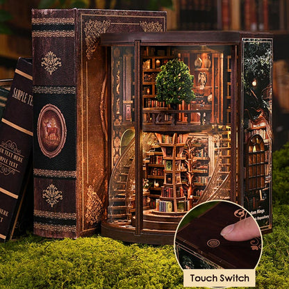 Wisdom Rings Bookstore | DIY Book Nook Miniature House Kit 3D Wooden Model DIY Gift Puzzle
