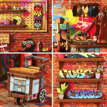Skate Competition Skate Zone | DIY Book Nook Miniature House Kit 3D Wooden Model DIY Gift Puzzle
